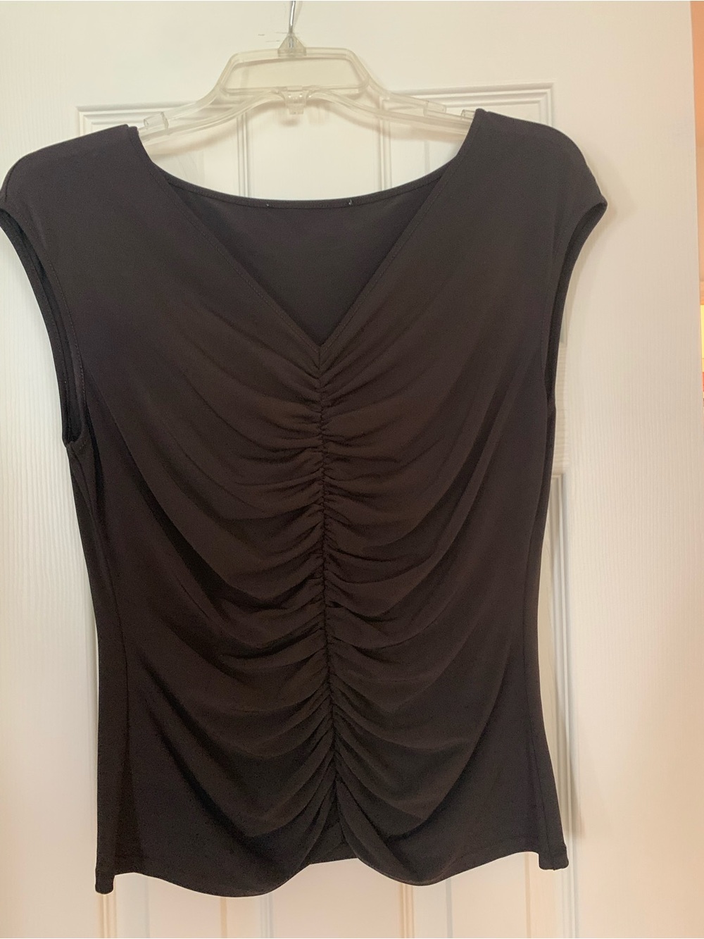 Sleeveless Top with Ruched Front